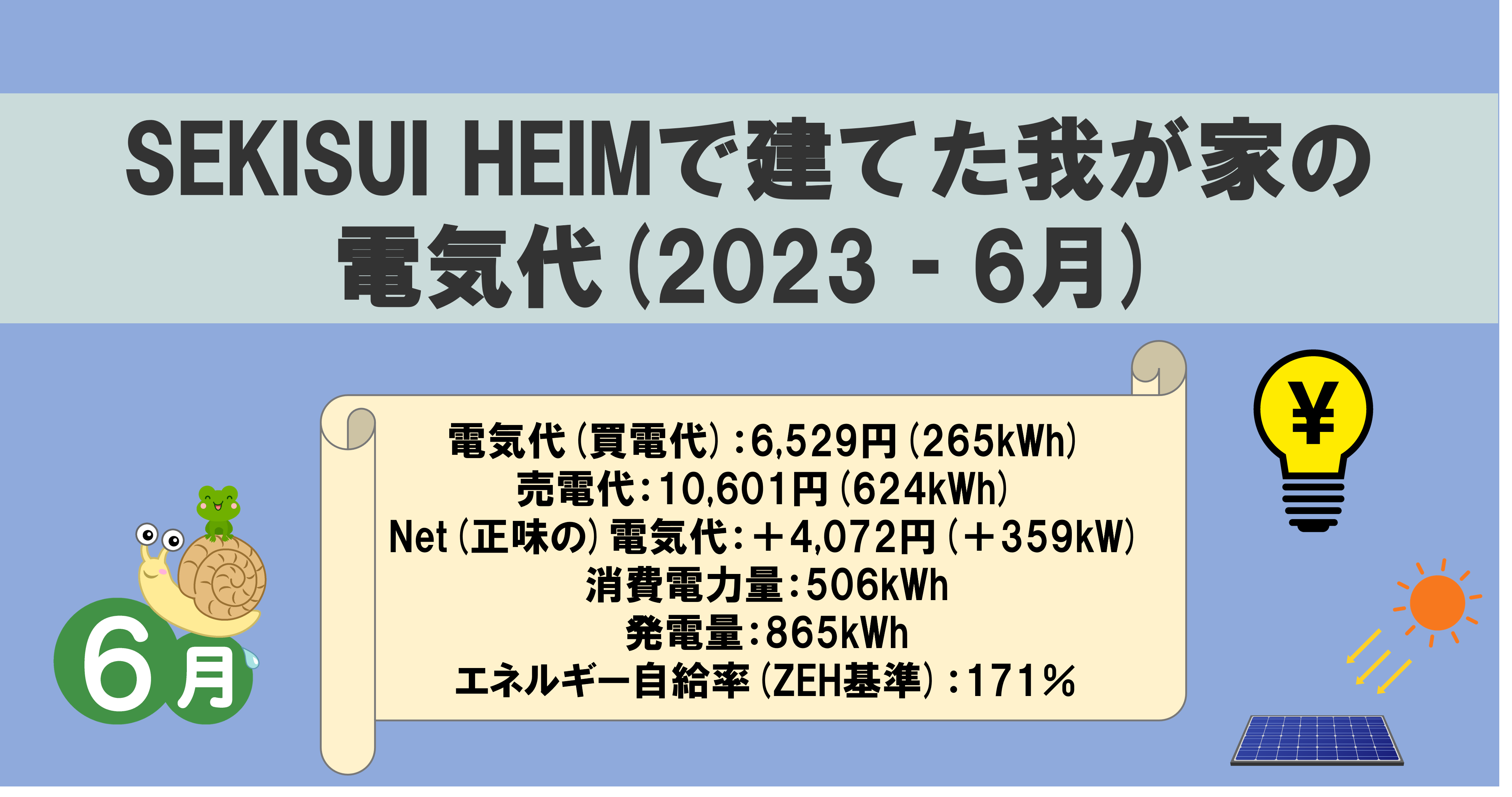 【2023‐6月】SEKISUI HEIMで建てた我が家(Mein Heim)の電気代